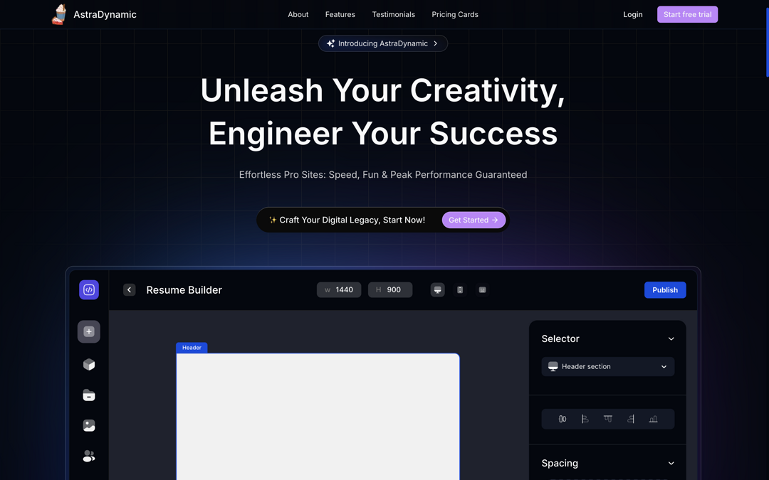 Ad Astra Landing Page