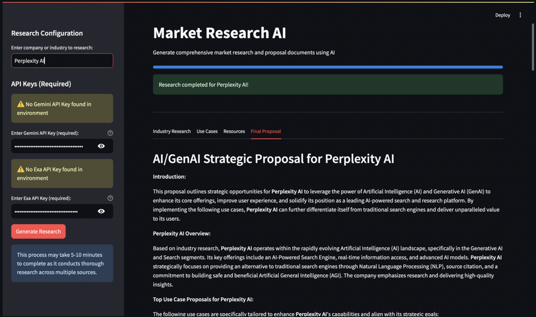 Marketing Research Proposal Generator AI